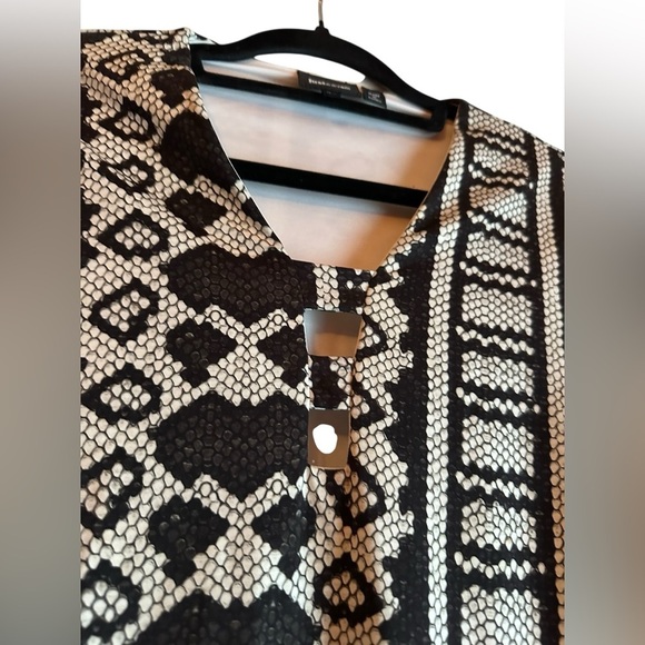 Just Cavalli Monochrome Geometric Long Sleeve Dress size 44/12 - Picture 3 of 10